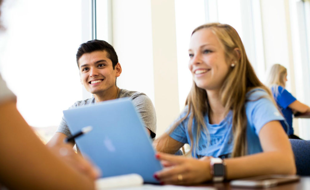 students studying together